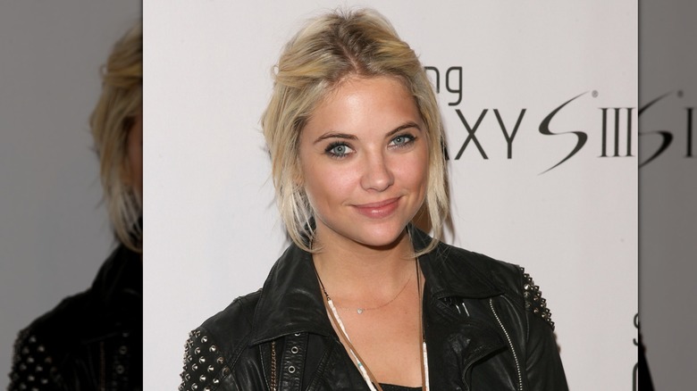 Ashley Benson posing in 2012 with bleached hair