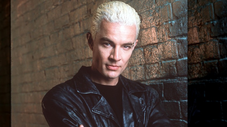 James Marsters posing as Spike on Buffy the Vampire Slayer with platinum blonde hair