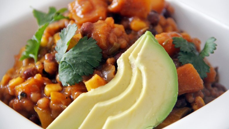 Butternut squash and black bean chili