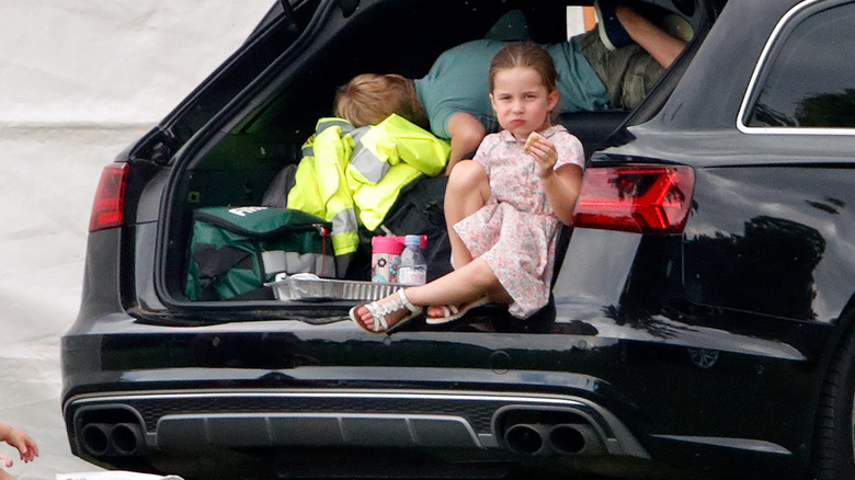 Princess Charlotte snacking in car