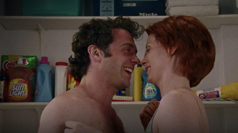 Mirand and Steve smiling in Sex and the City