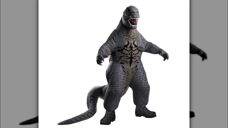 Product image of an inflatable Godzilla costume