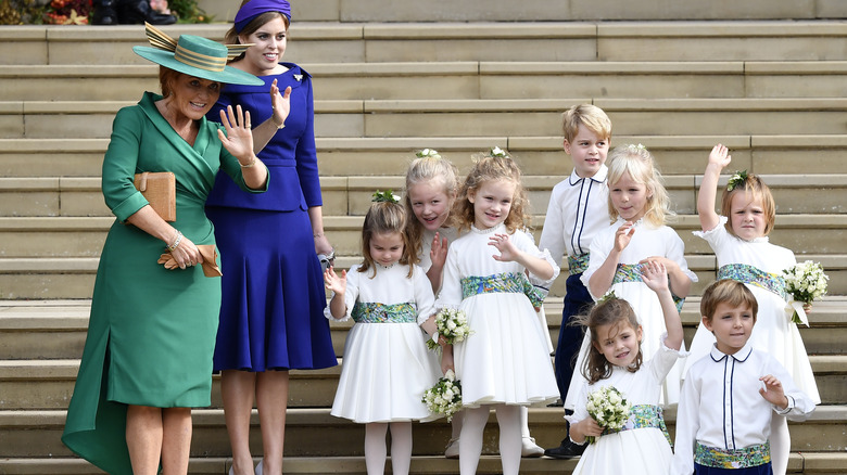 Sarah Ferguson with page boys and flower girls