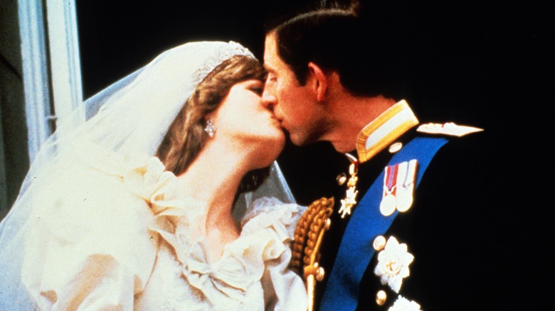 Princess Diana and Prince Charles' wedding kiss