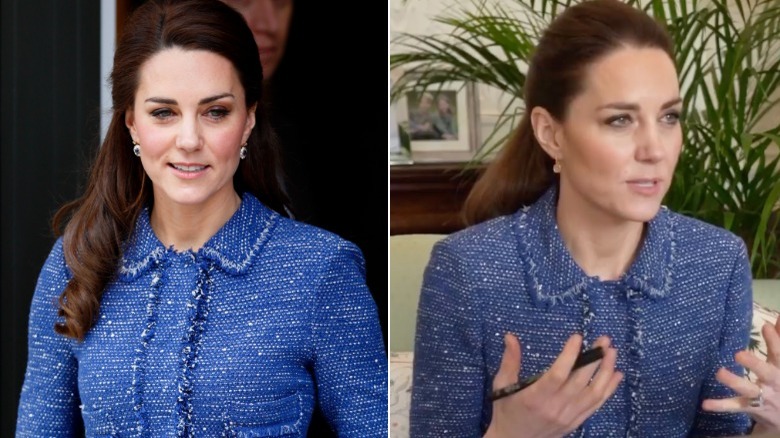 Kate Middleton blue tweed