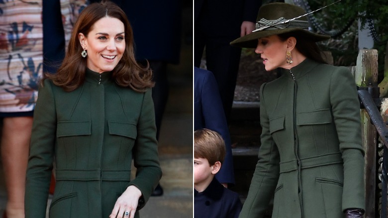 Kate Middleton in green coat dress