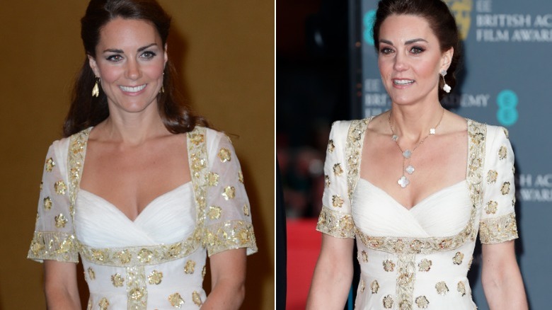 Kate Middleton white and gold dress