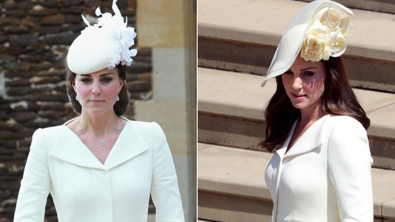 Kate Middleton in white blazer dress