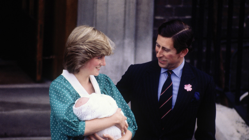 Princess Diana and Prince Charles with baby Prince William