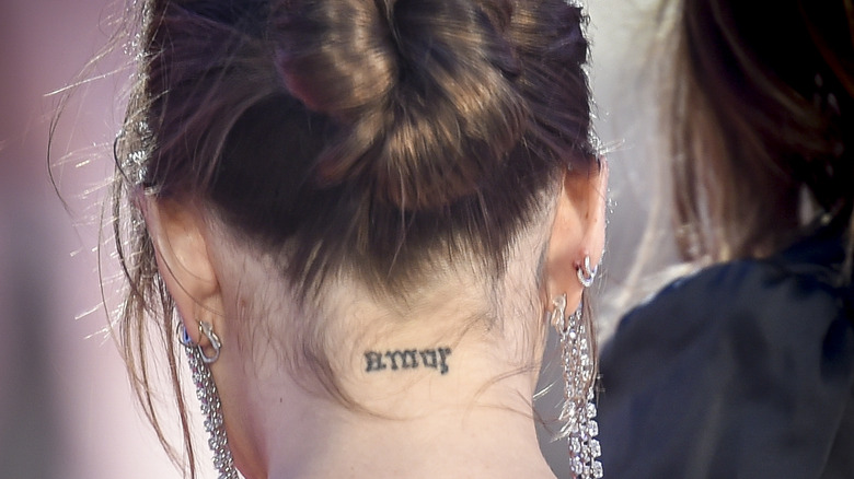 Dakota Johnson's neck tattoo 