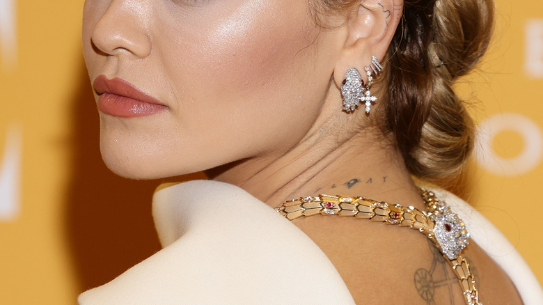 Rita Ora's neck tattoo