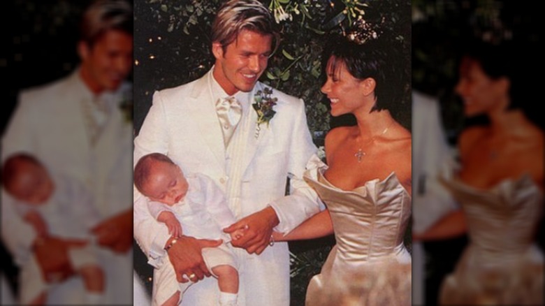 Victoria and David Beckham on their wedding day