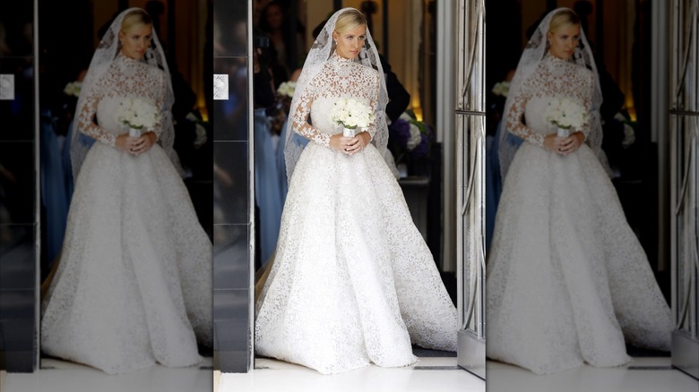 Nicky Hilton leaving Calridges Hotel in London on her wedding day, 2015.