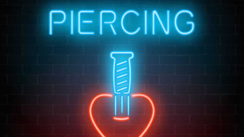 Piercing neon sign