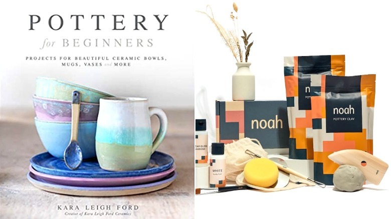 Colorful pottery supplies for beginners