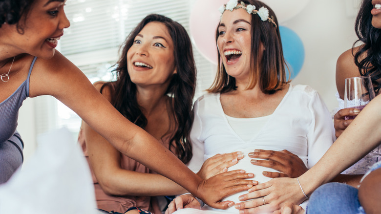 Pregnant woman at a baby shower