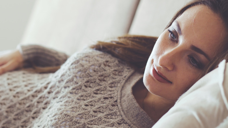 Pregnant woman resting