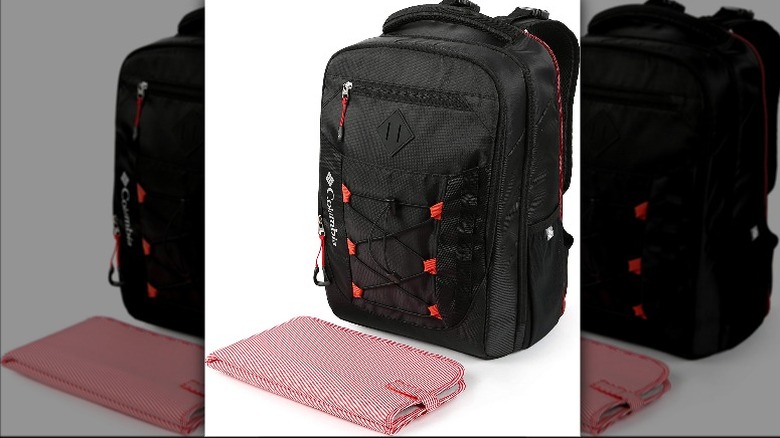 Black backpack with changing pad