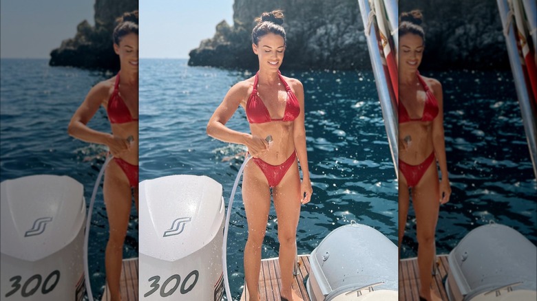 Jessica Lowndes in bikini on boat