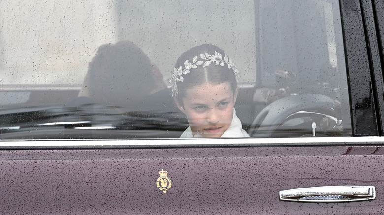 Princess Charlotte side eye in car 