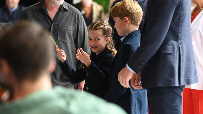 Princess Charlotte plays conductor