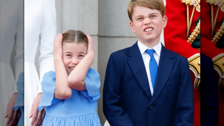 Princess Charlotte and prince George on balcony