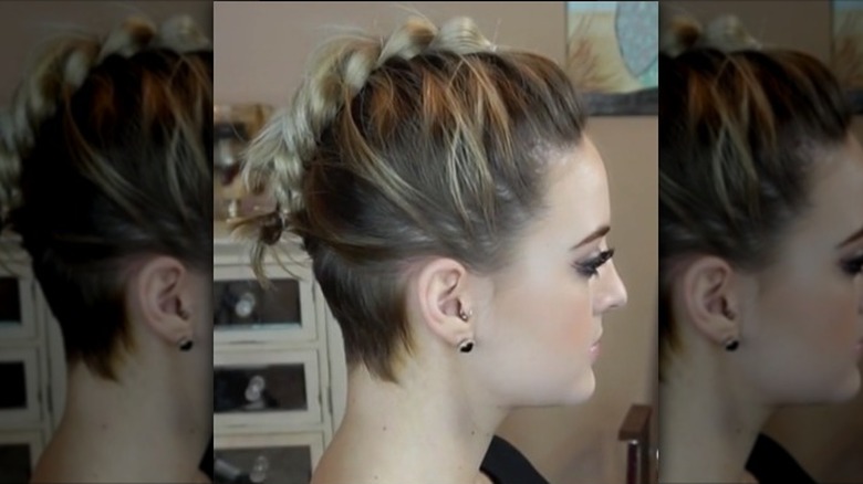 Faux hawk pull-through braid