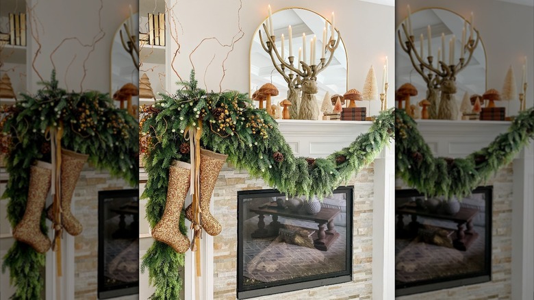 Woodland decorated fireplace