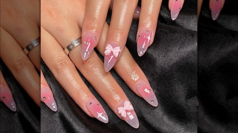 Pink ombre nail set