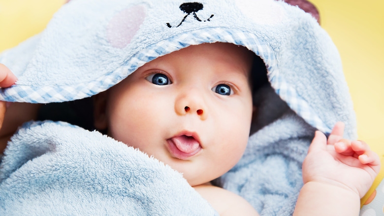 Baby with wreath crown