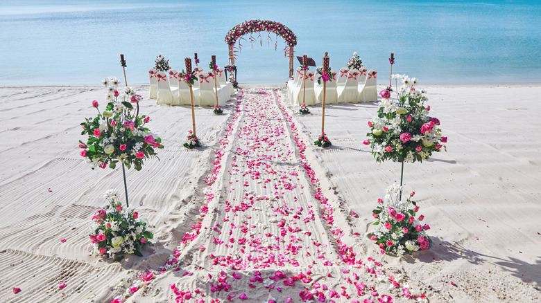 Outdoor beach wedding flowers