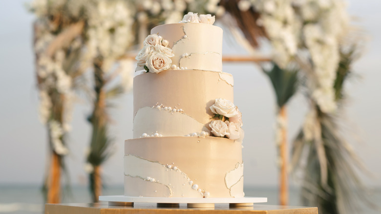 Three tier wedding cake