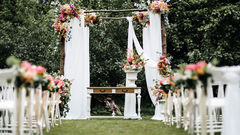 Floral outdoor wedding setting