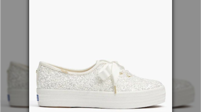 profile of platform white sneaker