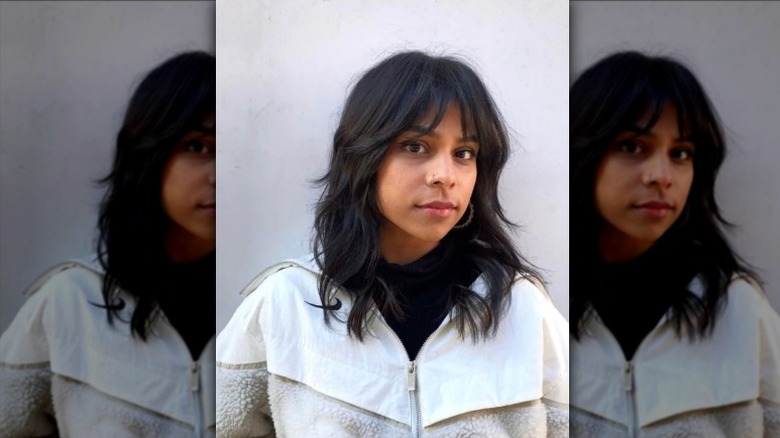 Woman with wispy bangs