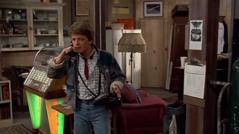 Marty McFly wearing layers in Back to the Future