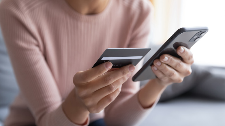 Woman holding phone