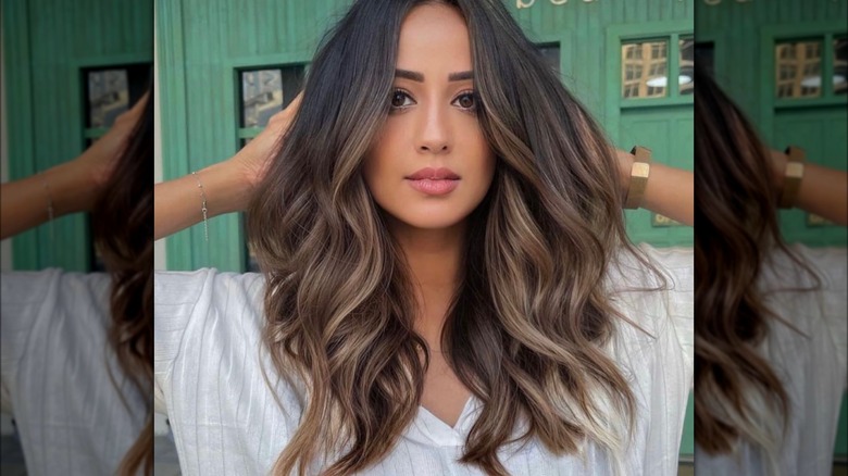 Woman with balayage ombre