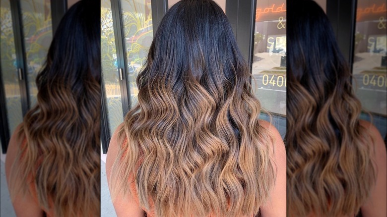 Rear view of ombre hair