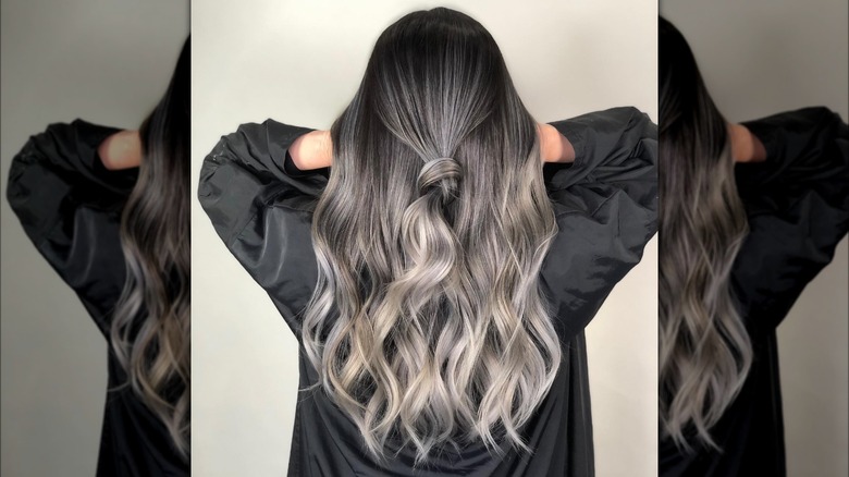 White-blonde ombre hair