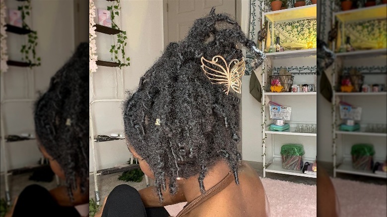 Locs inspiration photo claw clip