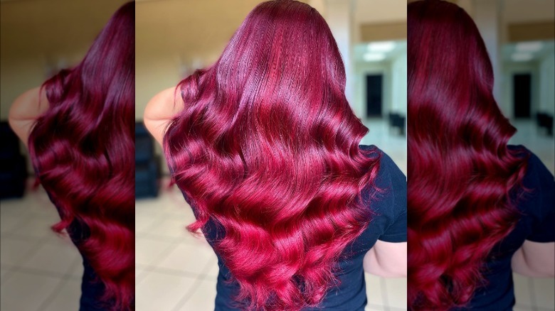 dark red with magenta red