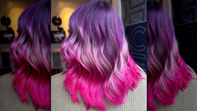 Tri-colored hair with magenta