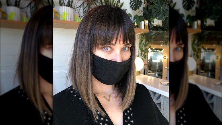 Instagram photo of a lob with bangs from @ceremonyportland