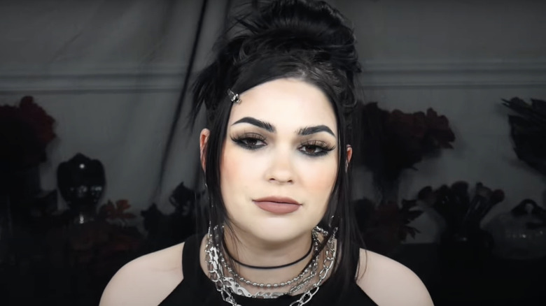 Woman with goth makeup