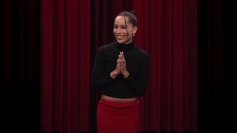 Zoe Kravitz wears black turtleneck