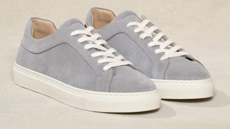 Gray suede sneakers