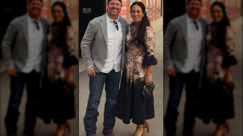 Chip and Joanna Gaines before a TV appearance