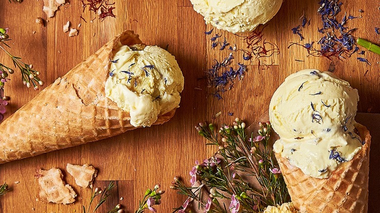 Ice cream cones and dried flowers