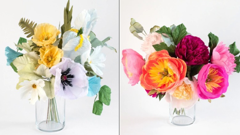 colorful paper flower bouquets